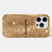 Gold Glam Glitzer Leopard Print Case-Mate iPhone Hülle (Rückseite (Horizontal))