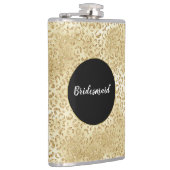 Gold Glam Glitzer Leopard Print Flachmann (Rechts)