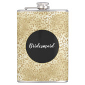 Gold Glam Glitzer Leopard Print Flachmann (Vorderseite)