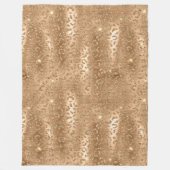 Gold Glam Glitzer Leopard Print Fleecedecke (Vorderseite)
