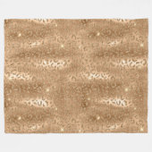 Gold Glam Glitzer Leopard Print Fleecedecke (Vorderseite (Horizontal))