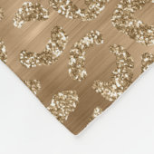 Gold Glam Glitzer Leopard Print Fleecedecke (Ecke)