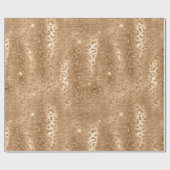 Gold Glam Glitzer Leopard Print Geschenkpapier (Flach)