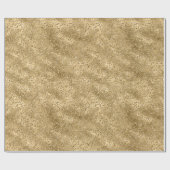 Gold Glam Glitzer Leopard Print Geschenkpapier (Flach)