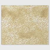 Gold Glam Glitzer Leopard Print Geschenkpapier (Flach)