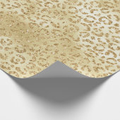 Gold Glam Glitzer Leopard Print Geschenkpapier (Ecke)