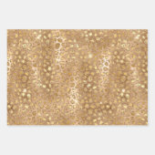 Gold Glam Glitzer Leopard Print Geschenkpapier Set (Vorderseite 3)