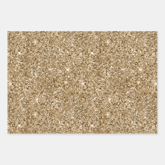 Gold Glam Glitzer Leopard Print Geschenkpapier Set (Vorderseite 2)