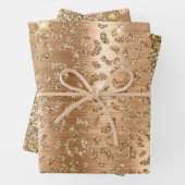 Gold Glam Glitzer Leopard Print Geschenkpapier Set (Beispiel)
