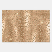 Gold Glam Glitzer Leopard Print Geschenkpapier Set (Vorderseite)