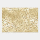 Gold Glam Glitzer Leopard Print Geschenkpapier Set (Vorderseite 2)