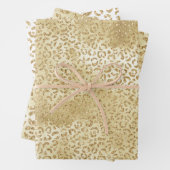Gold Glam Glitzer Leopard Print Geschenkpapier Set (Beispiel)