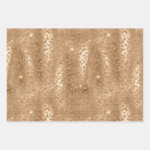 Gold Glam Glitzer Leopard Print Geschenkpapier Set (Vorderseite 3)