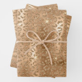 Gold Glam Glitzer Leopard Print Geschenkpapier Set (Beispiel)