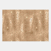 Gold Glam Glitzer Leopard Print Geschenkpapier Set (Vorderseite)