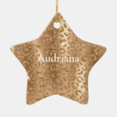 Gold Glam Glitzer Leopard Print Keramik Ornament (Vorne)