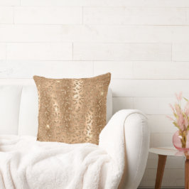 Gold Glam Glitzer Leopard Print Kissen