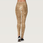 Gold Glam Glitzer Leopard Print Leggings (Rückseite)