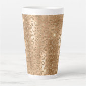 Gold Glam Glitzer Leopard Print Milchtasse (Vorderseite)