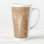 Gold Glam Glitzer Leopard Print Milchtasse (Rechts)
