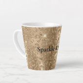 Gold Glam Glitzer Leopard Print Milchtasse (Linke Ecke)