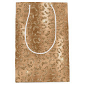 Gold Glam Glitzer Leopard Print Mittlere Geschenktüte (Vorderseite)
