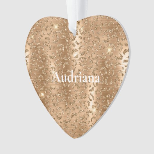 Gold Glam Glitzer Leopard Print Ornament (Vorderseite)