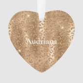 Gold Glam Glitzer Leopard Print Ornament (Vorderseite)