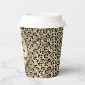 Gold Glam Glitzer Leopard Print Paper Pappbecher (Links)