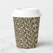 Gold Glam Glitzer Leopard Print Paper Pappbecher (Rückseite)