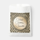 Gold Glam Glitzer Leopard Print Personalisiert Geschenktütchen (Vorderseite)
