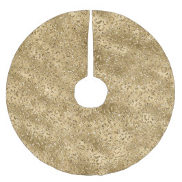 Gold Glam Glitzer Leopard Print     Polyester Weihnachtsbaumdecke