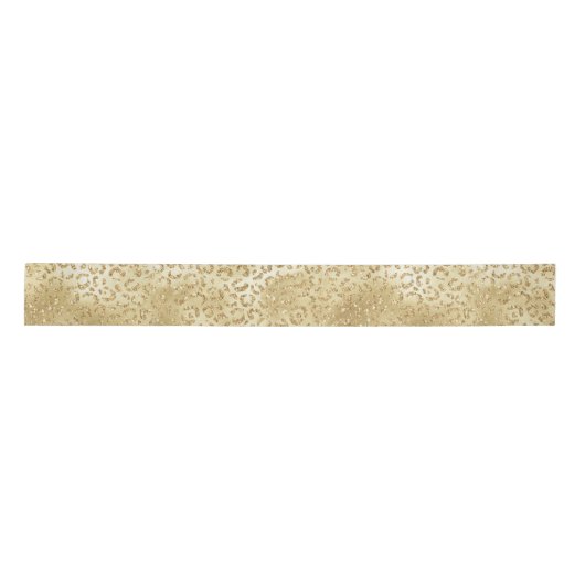 Gold Glam Glitzer Leopard Print         Satinband (Vorderseite)