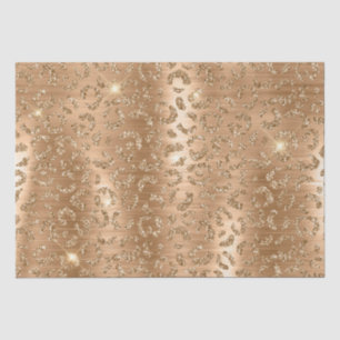 Gold Glam Glitzer Leopard Print Seidenpapier