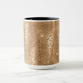 Gold Glam Glitzer Leopard Print Tasse (Zentrum)