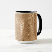 Gold Glam Glitzer Leopard Print Tasse (VorderseiteRechts)