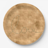 Gold Glam Glitzer Liebe Pappteller (Vorderseite)