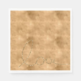 Gold Glam Glitzer Liebe Serviette