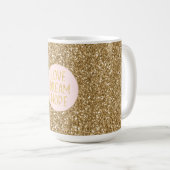 Gold Glam Glitzer Liebe Traumhaft Kaffeetasse (VorderseiteRechts)
