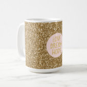 Gold Glam Glitzer Liebe Traumhaft Kaffeetasse (Vorderseite Links)