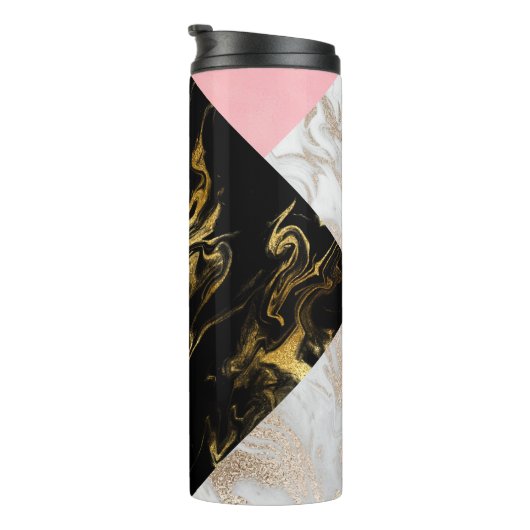 Gold Glam Glitzer Marble Thermosbecher (Nach rechts gedreht)