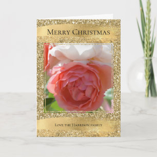 Gold Glam Glitzer Personalisiertes Foto Karte