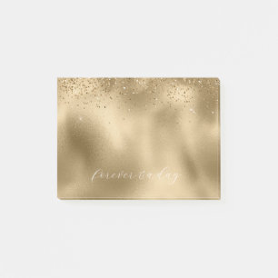 Gold Glam Glitzer Post-it Klebezettel