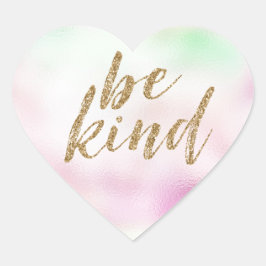 Gold Glam Glitzer Seien Sie nett Minze rosa Gefärb Herz-Aufkleber