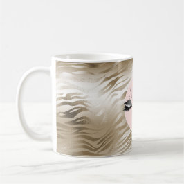 Gold Glam Glitzer Silber Glanz Augen Streifen Kaffeetasse