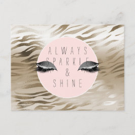 Gold Glam Glitzer Silber Glanz Augen Streifen Postkarte