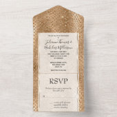 Gold Glam Glitzer Snake Skin All In One Einladung (Innen Boden)