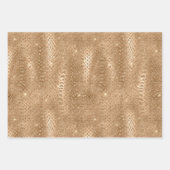 Gold Glam Glitzer Snake Skin Geschenkpapier Set (Vorderseite 2)
