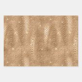 Gold Glam Glitzer Snake Skin Geschenkpapier Set (Vorderseite)