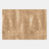 Gold Glam Glitzer Snake Skin Geschenkpapier Set (Vorderseite)